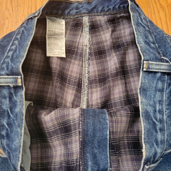 Carhartt Blue Denim Flannel Lined Relaxed Fit Jeans 40x30 B172 DST - Picture 5 of 9